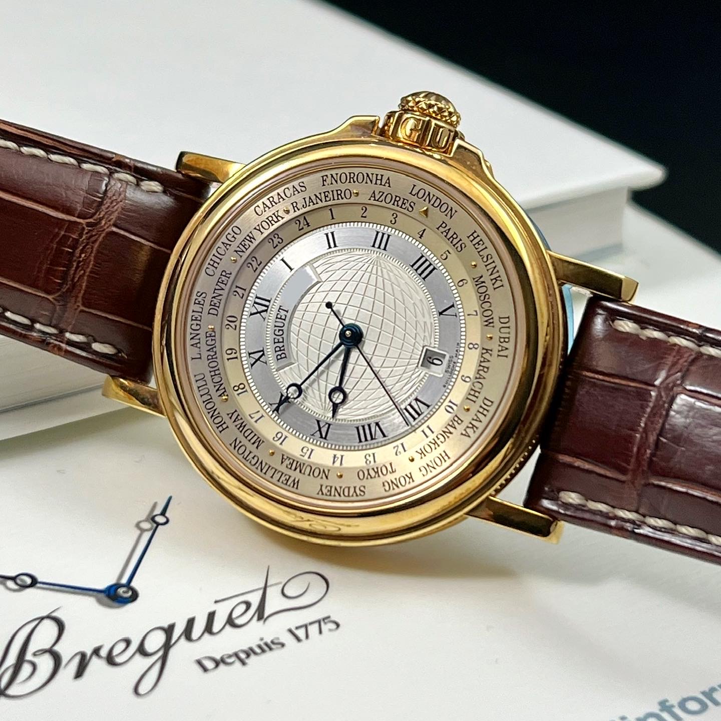 BREGUET HORA MUNDI 24 TIME ZONES REF. 3700 BA YELLOW GOLD FULL SET