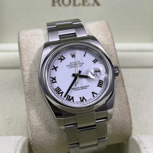 ROLEX DATEJUST 36 REF. 116200 ROMANS WHITE DIAL FULL SET - Image 2