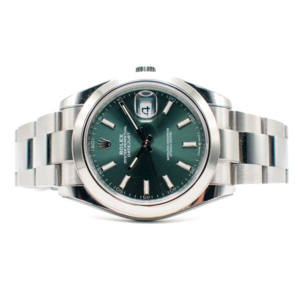 ROLEX DATEJUST 41 REF. 126300 GREEN MINT FULL SET