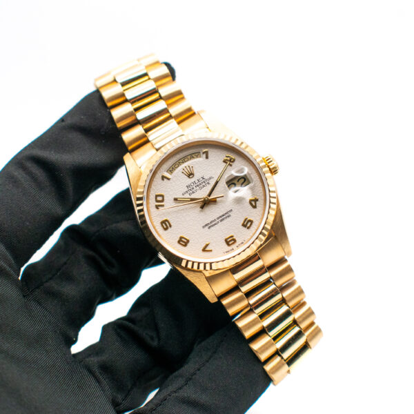 (VINTAGE) ROLEX DAY-DATE 36 YELLOW GOLD REF. 18238 PRESIDENT WHITE COMPUTER DIAL FULL SET - Image 2