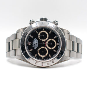 (VINTAGE) ROLEX DAYTONA ZENITH REF. 16520 BLACK DIAL FULL SET + ROLEX SERVICE CARD