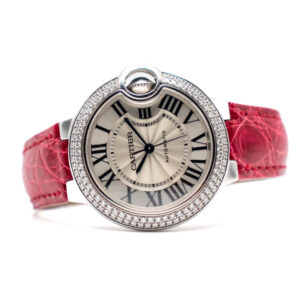 CARTIER BALLON BLEU REF. WE902067 WHITE GOLD FACTORY DIAMONDS FULL SET