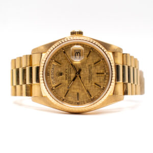 (VINTAGE) ROLEX DAY-DATE 36 REF. 18038 PRESIDENT YELLOW GOLD 18K LINEN DIAL
