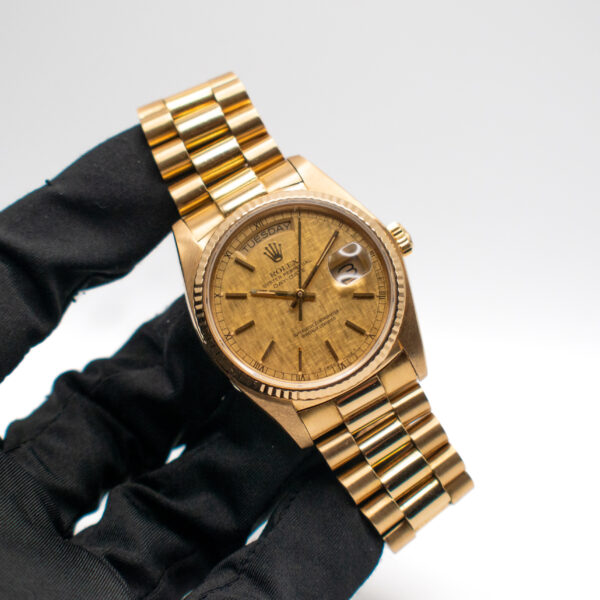 (VINTAGE) ROLEX DAY-DATE 36 REF. 18038 PRESIDENT YELLOW GOLD 18K BLACK DIAL WITH CERTIFICATE - Image 2