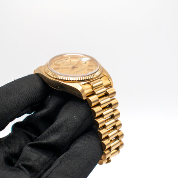 (VINTAGE) ROLEX DAY-DATE 36 REF. 18038 PRESIDENT YELLOW GOLD 18K BLACK DIAL WITH CERTIFICATE - Image 3
