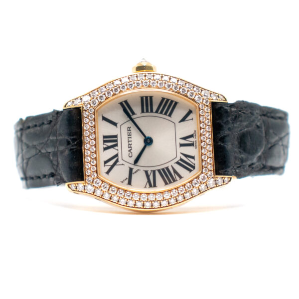 CARTIER TORTUE REF. 2643 YELLOW GOLD FACTORY DIAMONDS BEZEL
