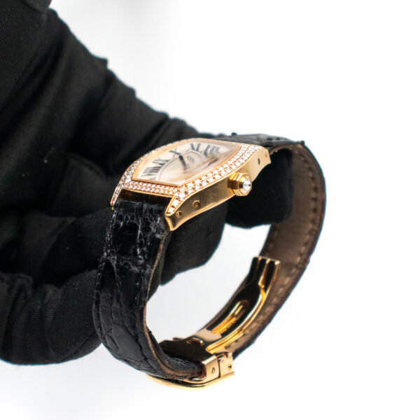 CARTIER TORTUE REF. 2643 YELLOW GOLD FACTORY DIAMONDS BEZEL - Image 3