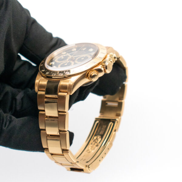 (VINTAGE) ROLEX DAYTONA ZENITH YELLOW GOLD REF. 16528 BLACK DIAMONDS DIAL FULL SET - Image 4