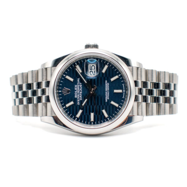 ROLEX DATEJUST 36 REF. 126200 JUBILEE MOTIF BLUE DIAL FULL SET