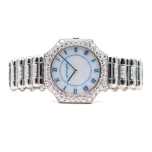 GERALD GENTA REF. G3042.7 WHITE GOLD MOP DIAL PAVE SET DIAMONDS