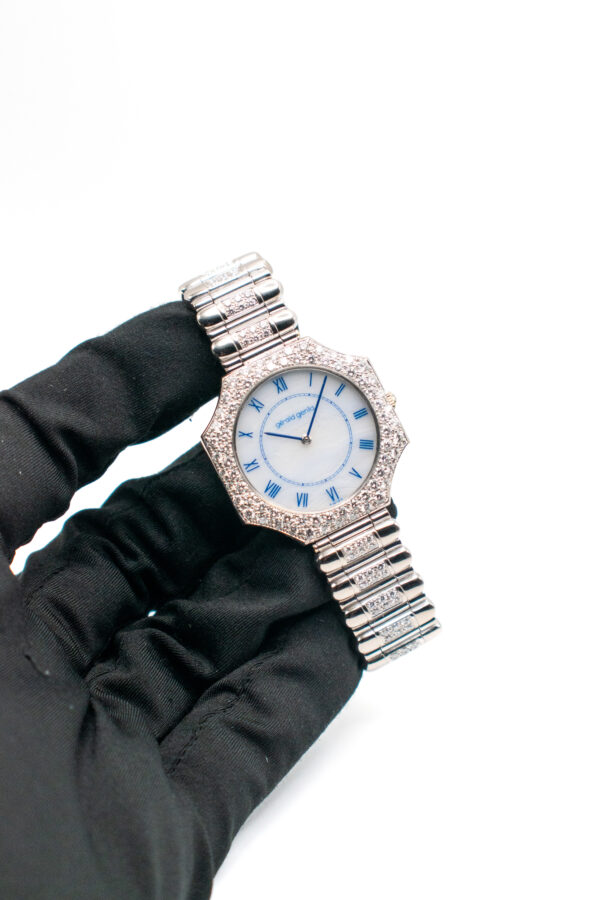 GERALD GENTA REF. G3042.7 WHITE GOLD MOP DIAL PAVE SET DIAMONDS - Image 2