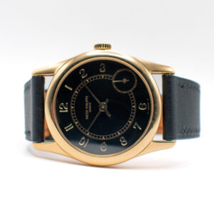 PATEK PHILIPPE CALATRAVA REF 5000J YELLOW GOLD BLACK DIAL FULL SET