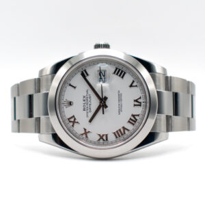 ROLEX DATEJUST 41 REF. 126300 OYSTER WHITE ROMANS DIAL FULL SET