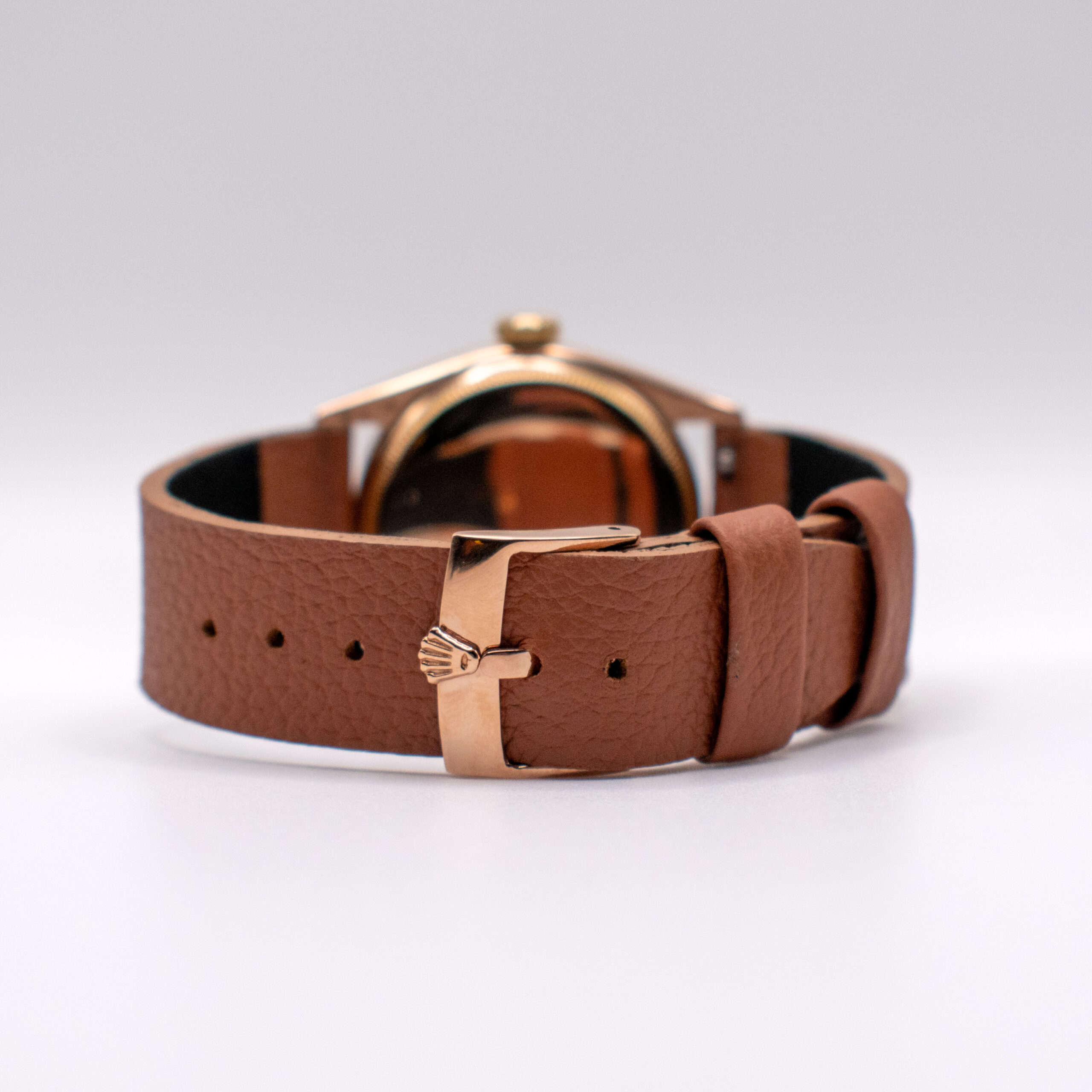 (VINTAGE) ROLEX OYSTER PERPETUAL 34 REF. 6084 "SEMI-BUBBLEBACK" ROSE GOLD - Image 5