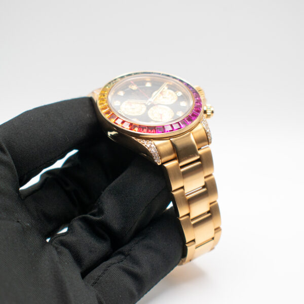ROLEX DAYTONA RAINBOW REF. 116528 YELLOW GOLD AFTERMARKET DIAMONDS - Image 2