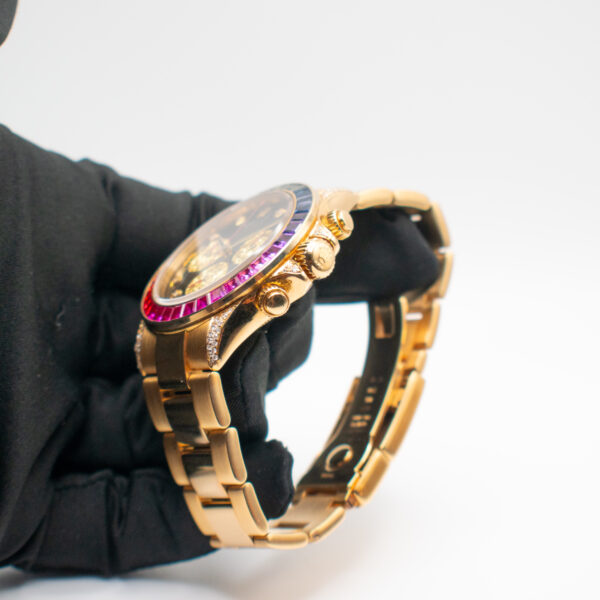 ROLEX DAYTONA RAINBOW REF. 116528 YELLOW GOLD AFTERMARKET DIAMONDS - Image 3