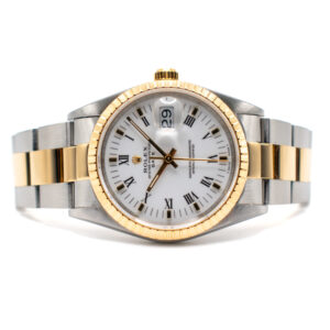 ROLEX OYSTER PERPETUAL DATE 34 REF. 15223 STEEL/GOLD WHITE DIAL