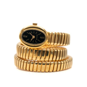 BULGARI TUBOGAS REF. G.1211 YELLOW GOLD 18K BLACK DIAL