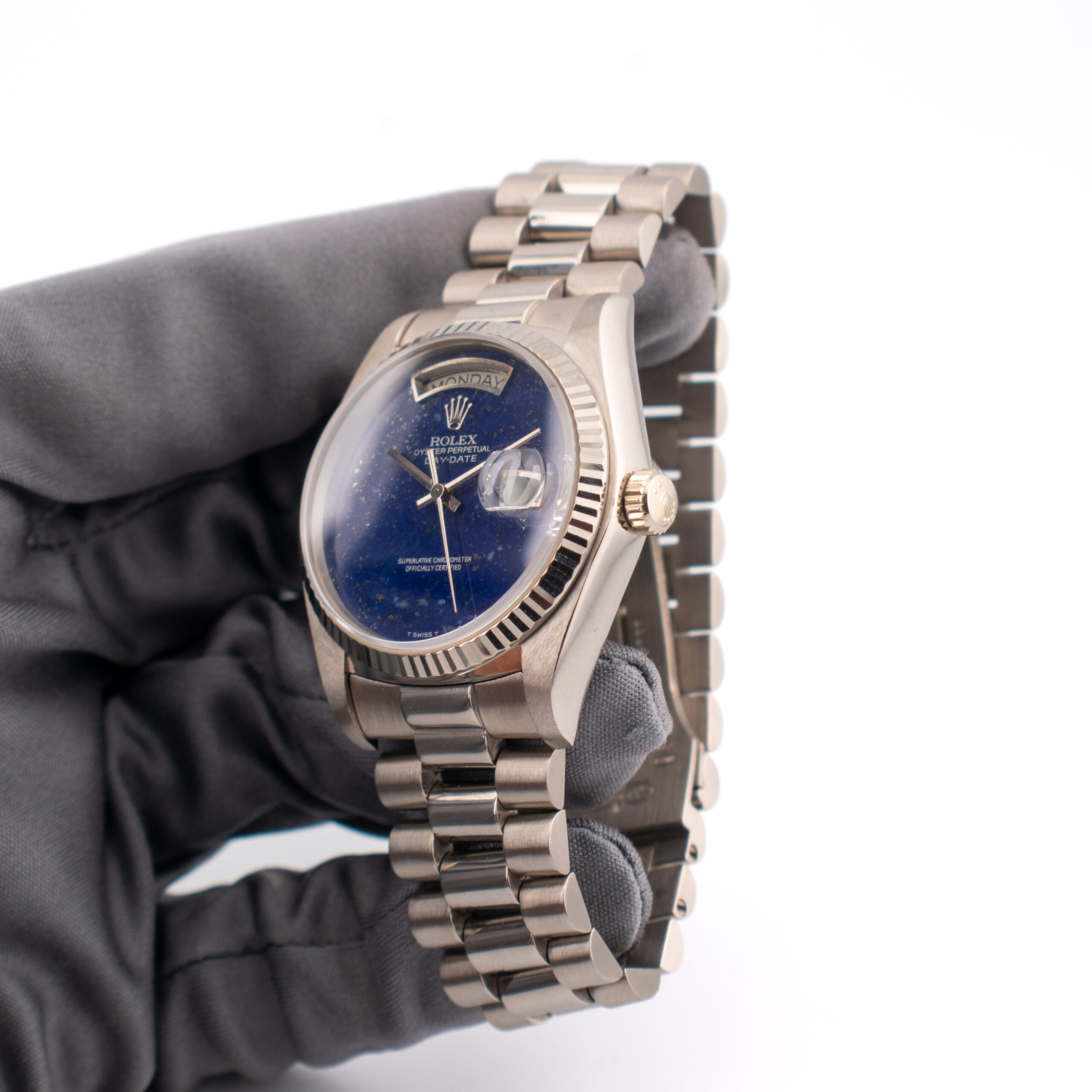 VERY RARE ROLEX DAY-DATE 36 REF. 18039 LAPIS WHITE GOLD FULL SET - Image 4