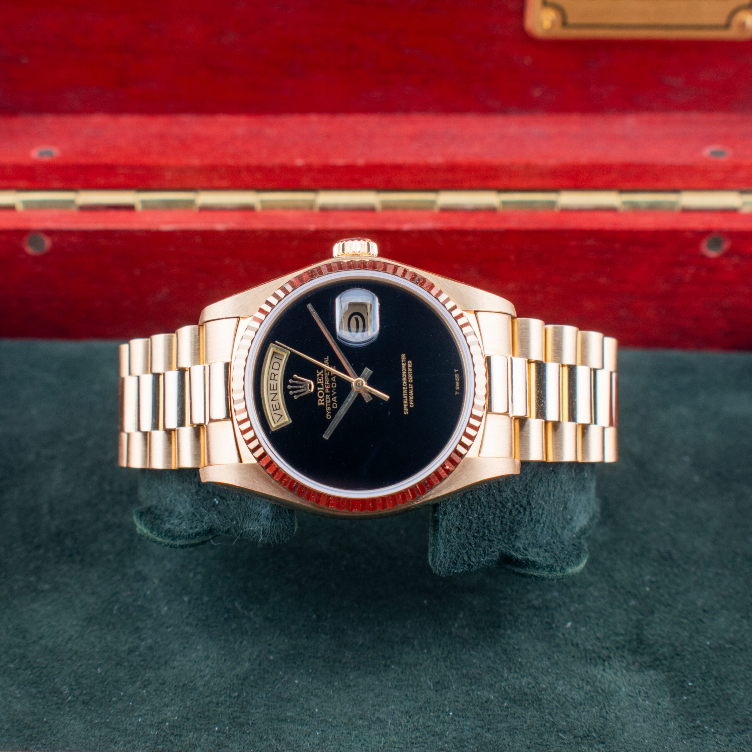 ROLEX DAY-DATE 36 REF. 18038 ONYX DIAL YELLOW GOLD FULL SET - Image 8