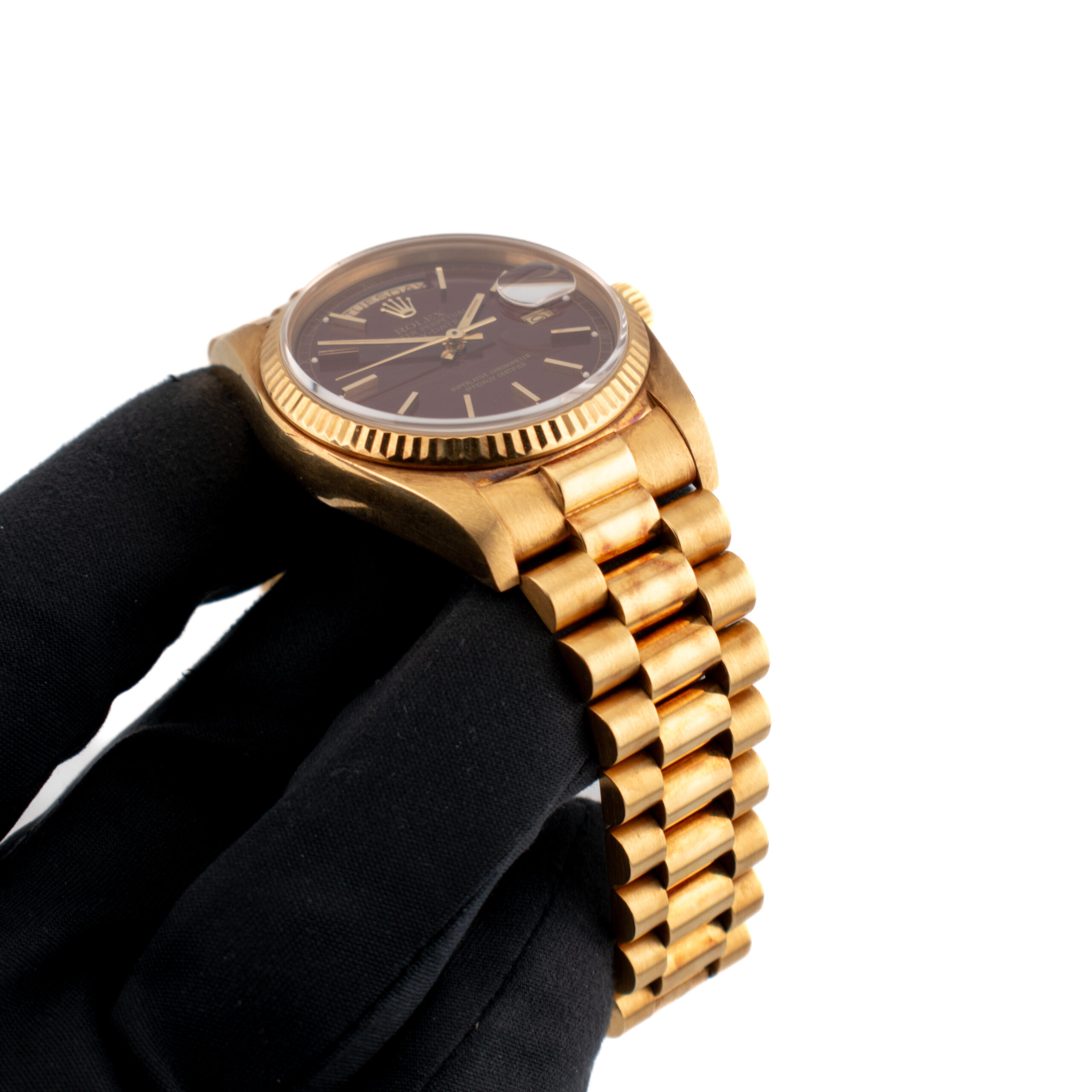 ROLEX DAY-DATE 36 REF. 18038 OXBLOOD STELLA DIAL YELLOW GOLD FULL SET - Image 3